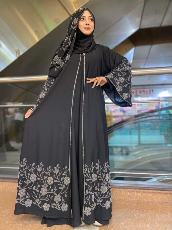 🖤 স্টাইলিশ স্টোন কটি বোরকা 🖤 - Image 2